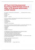 AP Psych Unit 9 Developmental Psychology BOOK Multiple Choice & FRQs, & CH REVIEW QUESTIONS | LATEST 2024/25
