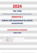 FAC1502 "2024" -SEMESTER 1 -  SELF ASSESSMENT TO UNLOCK ASSESSMENT 1- 100% PASS