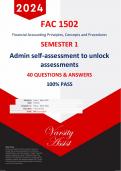 FAC1502 "2024" -SEMESTER 1 - SELF ASSESSMENT TO UNLOCK ASSESSMENT 1- 100% PASS