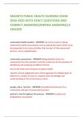 NSG4074 PUBLIC HEALTH NURSING EXAM  2024-2025 WITH EXACT QUESTIONS AND  CORRECT ANSWERS(VERIFIED ANSWERS)|A  GRADED