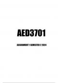 AED3701 Assignment 1 Semester 2 2024 (ANSWERS)