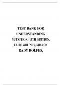 Understanding Nutrition 15th Edition Ellie Whitney and Sharon Rady Rolfes Test Bank 2024 updated.