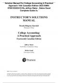 Solution Manual for College Accounting A Practical Approach 14th Canadian Edition Jeffrey Slater, Debra Good