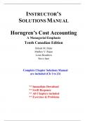 Solutions for Horngren's Cost Accounting, A Managerial Emphasis, 10th Canadian Edition Datar (All Chapters included)
