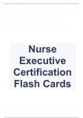 Nurse Executive Certification Flash Cards