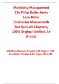 Marketing Management 15th Edition By Philip Kotler Kevin Lane Keller   (Instructor Manual with Test Bank All Chapters, 100% Original Veriﬁed, A+ Grade) 
