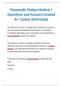 Paramedic Fisdap Medical | Questions and Answers Graded A+ |Latest 2024 Guide