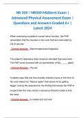 NR 509 / NR509 Midterm Exam | Advanced Physical Assessment Exam | Questions and Answers Graded A+ | Latest 2024