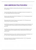 Wgu C963 American Politics 250 Final Questions With Correct Answers| download to pass|2024|31 Pages