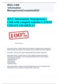 WGU C468 Information  Management(Complete)2022 WGU Information Management - C468 with complete solution LATEST  UPDATE GRADED A+