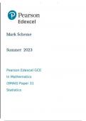 A-Level Edexcel Mathematics Statistics Mark scheme 2023 / Actual