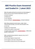 ABO Practice Exam Answered and Graded A+ | Latest 2023