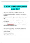 ACHE FACHE BOG Management Latest Exam 