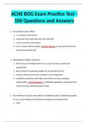 ACHE BOG Exam Practice Test -100 Questions and Answers 