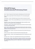 PTA NPTE Exam (Cardiovascular-Pulmonary) Exam Questions and Answers