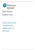 A-Level Edexcel Mathematics Mechanics Mark scheme/Mechanics paper