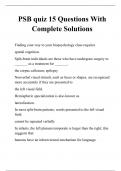 PSB quiz 15 Questions With Complete Solutions