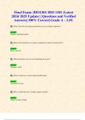 Final Exam: BIO1201/ BIO 1201 (Latest 2024/ 2025 Update) | Questions and Verified Answers| 100% Correct| Grade A – LSU