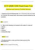 UCF QMB 3200 Final Exam Test Questions and Answers (2024 / 2025) (Verified Answers)
