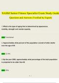 NASM Senior Fitness Specialist Exam Study Guide Questions and Answers (2024 / 2025) (Verified Answers)