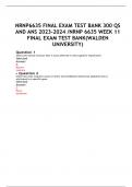 NRNP6635 FINAL EXAM TEST BANK 300 QS  AND ANS 2023-2024 /NRNP 6635 WEEK 11  FINAL EXAM TEST BANK(WALDEN  UNIVERSITY
