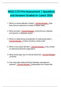 WGU C175 Pre-Assessment | Questions and Answers Graded A+ Latest 2024