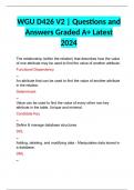 WGU D426 V2 Exam | Data Management Foundations Questions and Answers Graded A+ Latest 2024