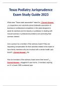 Texas Podiatry Jurisprudence Exam Study Guide 2023