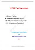 HESI Fundamentals   12 Latest Versions   Verified Questions and Answers   Best Document for Exam Preparation   100 % Satisfaction Guaranteed  Complete and Latest Guide  For  HESI Fundamentals Exam   2021  http://www.nursingtestsbank.store. @etsy @Nurs