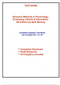 Test Bank for Research Methods in Psychology, Evaluating a World of Information, 4th Edition Morling (All Chapters included)