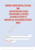  NBME CBSE REAL EXAM 200 QUESTIONS AND ANSWERS 2024(USMLE STEP 1)MEDICAL EXAMINATION