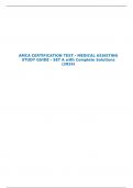 AMCA CERTIFICATION TEST - MEDICAL ASSISTING STUDY GUIDE - SET A with Complete Solutions (2024)
