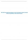 NR 546 Psychopharmacology for the Psychiatric-Mental Health Nurse Practitioner Final Exam Review