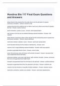 Hondros Bio 117 Final Exam Questions and Answers