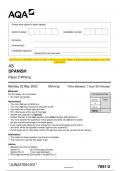 2023 AQA AS SPANISH 7691/2 Paper 2 Writing Question Paper & Mark scheme (Merged) June 2023 [VERIFIED]