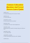 Common Collocations  Questions And Correct  Answers Latest Update