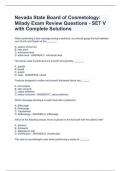 Nevada State Board of Cosmetology: Milady Exam Review Questions - SET V with Complete Solutions