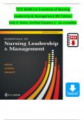 TEST BANK For Essentials of Nursing Leadership & Management 8th Edition 2024, by Sally A. Weiss, Verified Chapters 1 - 16, Complete Newest Version