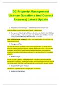 DC Property Management  License Questions And Correct  Answers| Latest Update