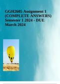 GGH2605 Assignment 1 (COMPLETE ANSWERS) Semester 1 2024 - DUE March 2024