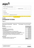 2023 AQA GCSE CITIZENSHIP STUDIES 8100/2 Paper 2 Question Paper & Mark scheme (Merged)  June 2023 [VERIFIED] GCSE CITIZENSHIP STUDIES