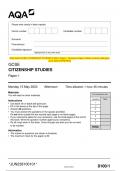 2023 AQA GCSE CITIZENSHIP STUDIES 8100/1 Paper 1 Question Paper & Mark scheme (Merged)  June 2023 [VERIFIED] GCSE CITIZENSHIP STUDIES
