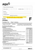 2023 AQA GCSE SPANISH 8698/LF Paper 1 Listening Foundation Tier Question  Paper & Mark scheme (Merged) June 2023 [VERIFIED] GCSE SPANISH Foundation Tier Paper 1 Listening