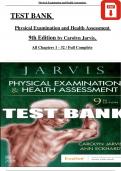 Test Bank For Physical Examination and Health Assessment 9th Edition, 2024 by Carolyn Jarvis, Complete Chapters 1 - 32, Updated Newest Version