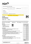 2023 AQA GCSE STATISTICS 8382/1H Higher Tier Paper 1 Question Paper & Mark scheme (Merged) June 2023 [VERIFIED