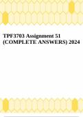 TPF3703 Assignment 51 (COMPLETE ANSWERS) 2024