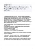 NS/ONCC Chemotherapy/Immunotherapy Lesson 11: Targeted Therapies Questions and answers
