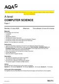 2023 AQA A-level COMPUTER SCIENCE 7517/1 Paper 1 Question Paper & Mark scheme (Merged)  June 2023 [VERIFIED] A-level COMPUTER SCIENCE
