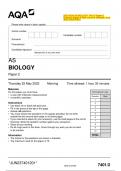 2023 AQA AS BIOLOGY 7401/2 Paper 2  Question Paper & Mark scheme (Merged) June  2023 [VERIFIED]