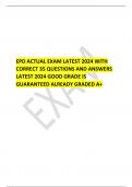 EPD ACTUAL EXAM LATEST 2024 WITH CORRECT 35 QUESTIONS AND ANSWERS LATEST 2024 GOOD GRADE IS GUARANTEED ALREADY GRADED A+